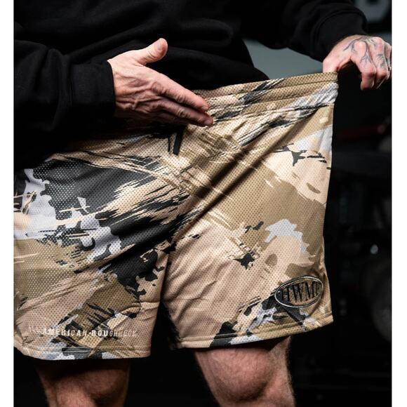 AAR Men's Brown Cliffside Camo Mesh Shorts Size L - Picture 12 of 12